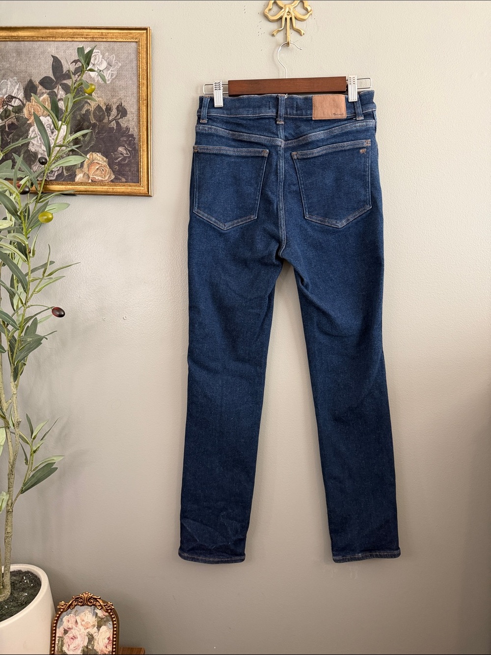 Madewell Mid-Rise Stovepipe Jeans Size 27 Dark Wash Straight Leg Stretch - Picture 8 of 8